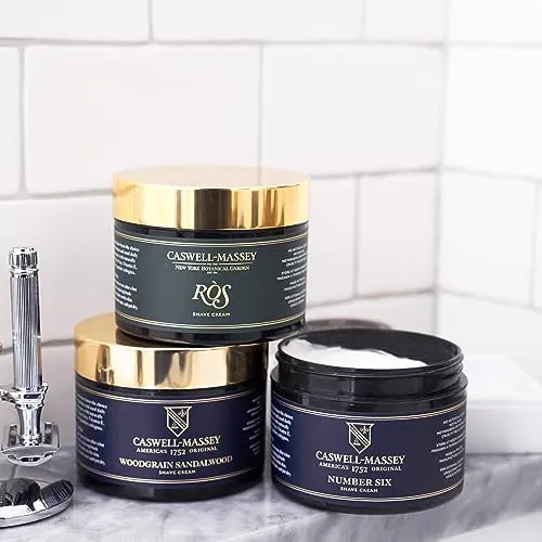 Caswell-Massey Heritage Almond Shave Cream, Natural Men’s Shaving Cream for Smooth Beard Shaving, Soothing for Sensitive Skin, USA Made, 8 Fl Oz