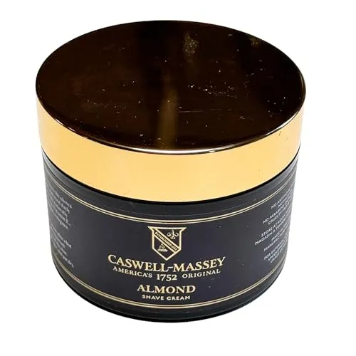 Caswell-Massey Heritage Almond Shave Cream, Natural Men’s Shaving Cream for Smooth Beard Shaving, Soothing for Sensitive Skin, USA Made, 8 Fl Oz