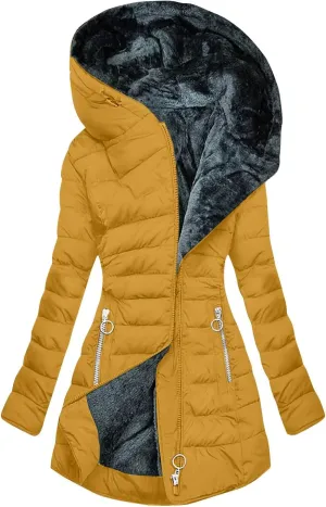 Cbcbtwo Winter Coats for Women 2024 Puffer Thicken Fleece Lined Down Jacket Faux Fur Parka Coat Plus Size Maxi Warm Outwear