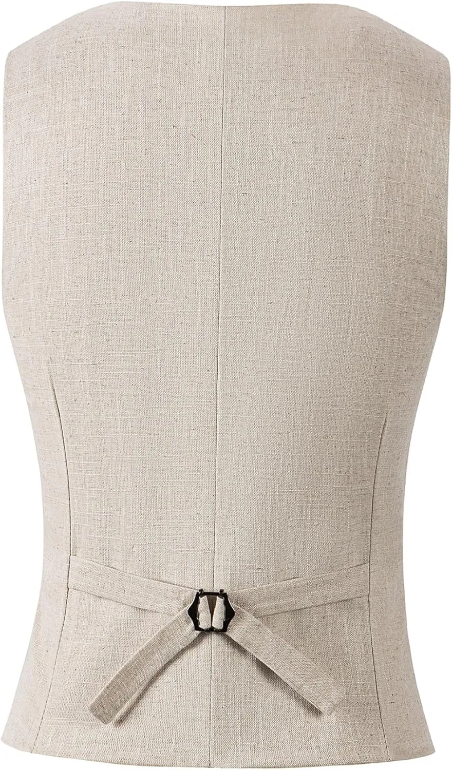Ceehuteey Women's Linen Suit Vests V-Neck Single Breasted Elegant Waistcoat Business Outfits Top