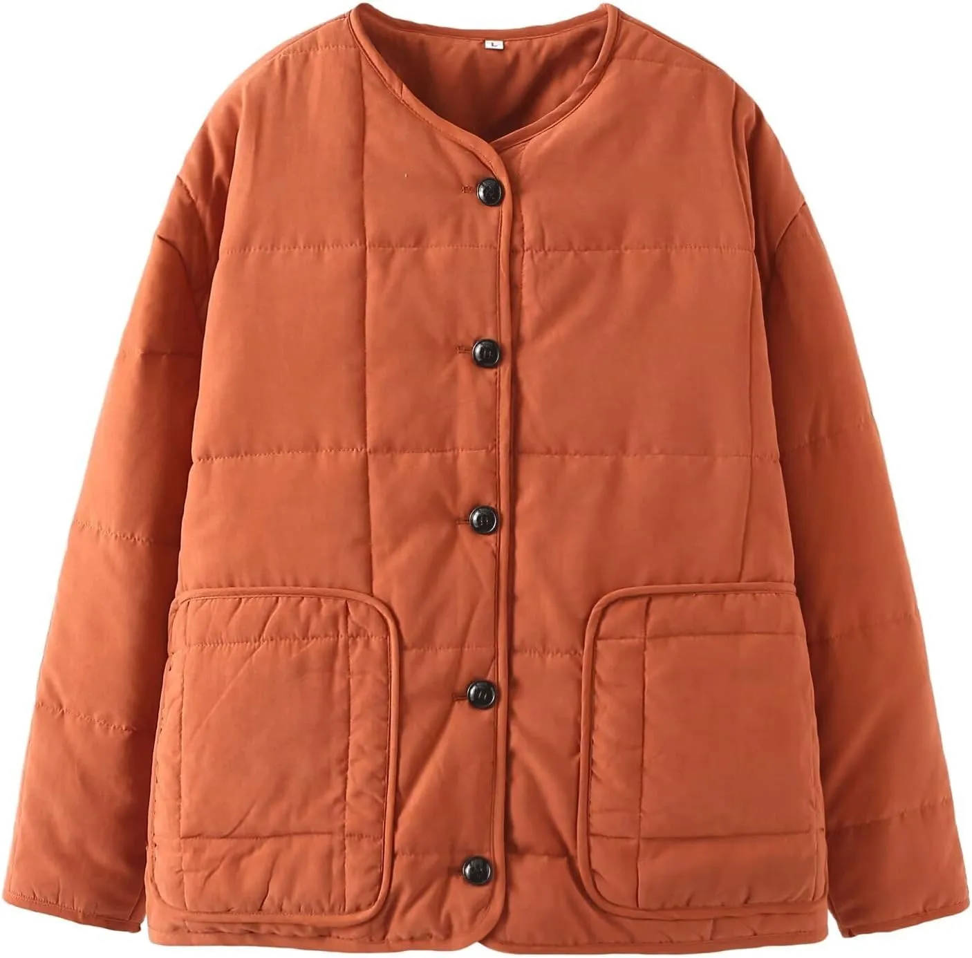 CHARTOU Women's Cotton Button Down Puffer Coat Winter Lightweight Quilted Jacket Casual loose Padded Coat Warm