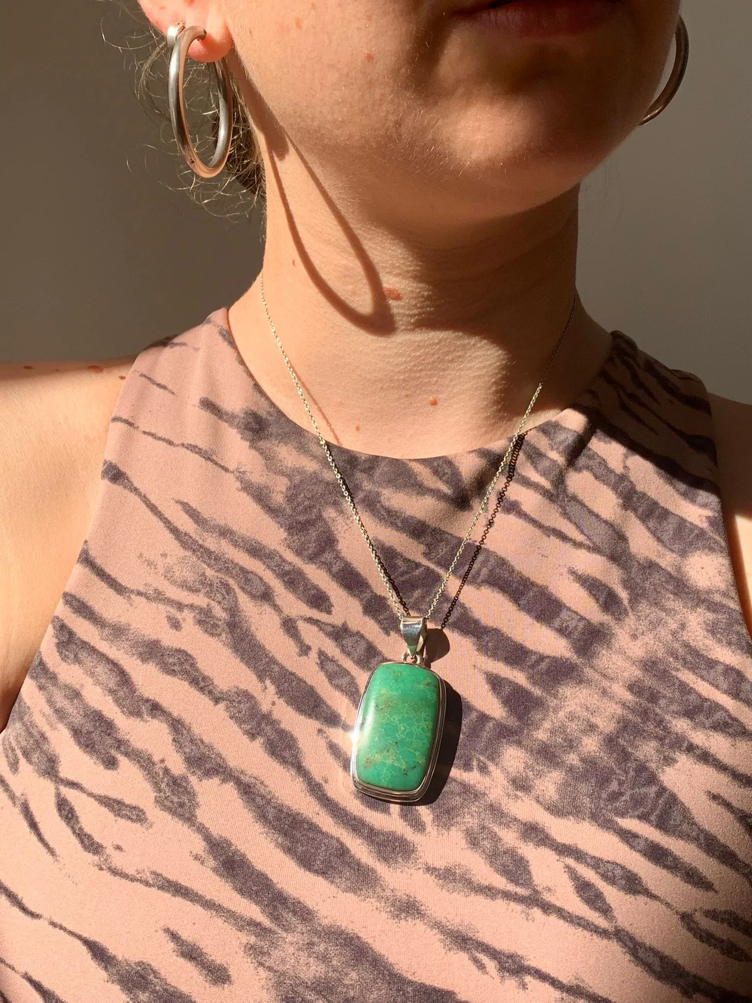 Chrysoprase Ansley Pendant - Long Rectangle