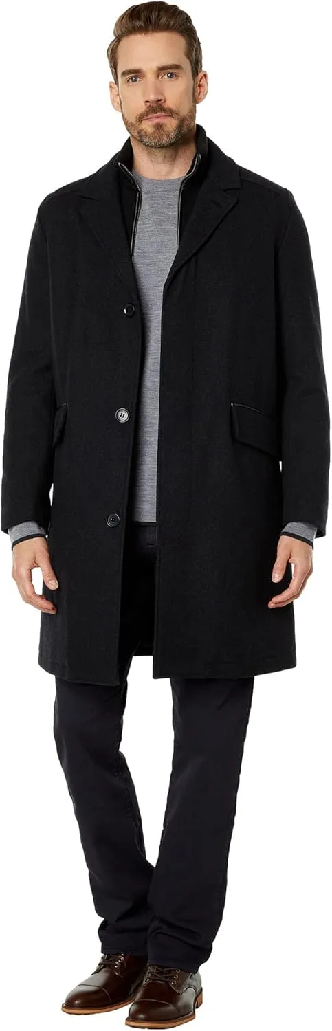 Cole Haan Men's Classic Wool Long Twill Coat