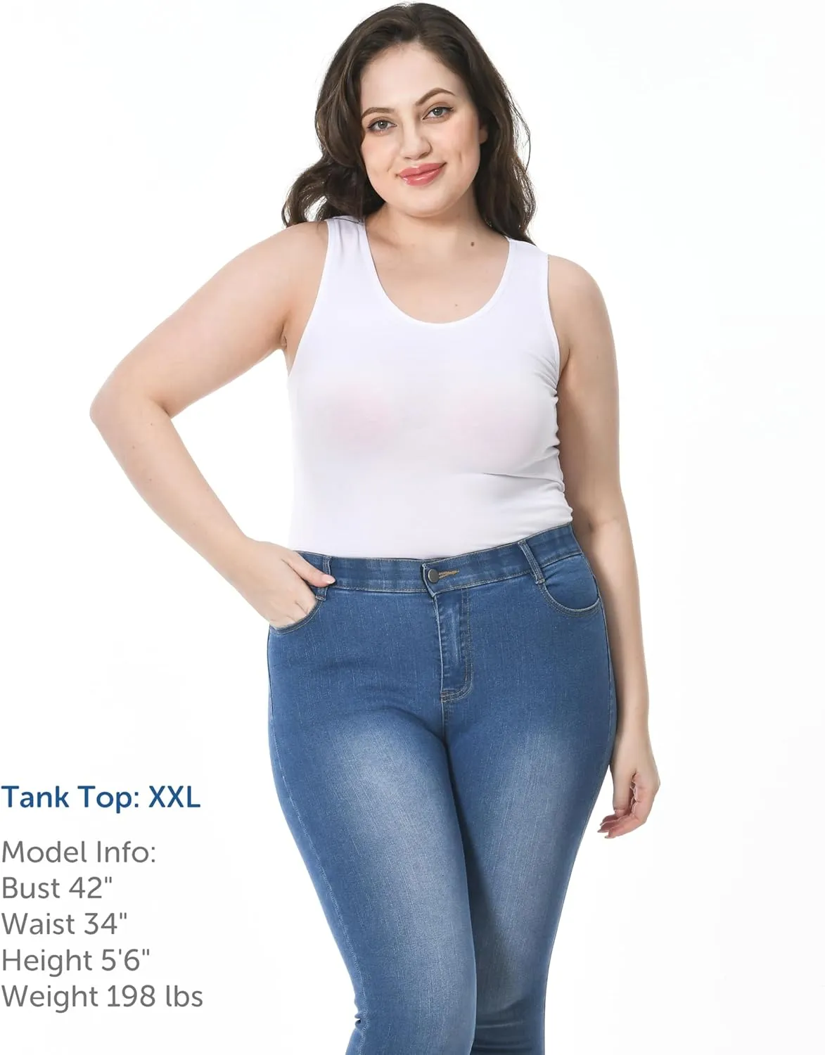 Comfneat Women's 4-Pack Slim-Fit Basic Tanks Cotton Casual Comfy Top Underwear Vests