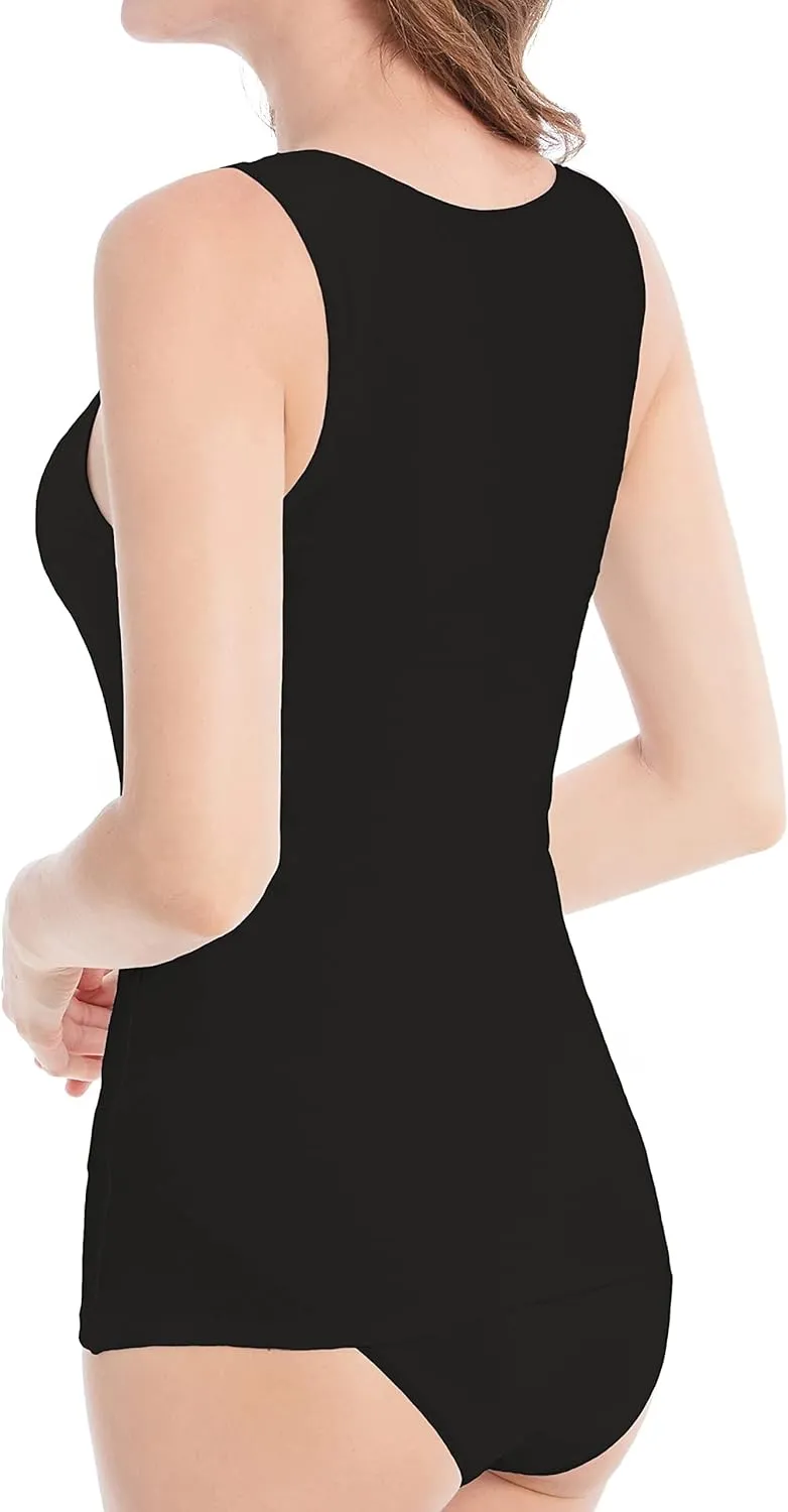 Comfneat Women's 4-Pack Slim-Fit Basic Tanks Cotton Casual Comfy Top Underwear Vests