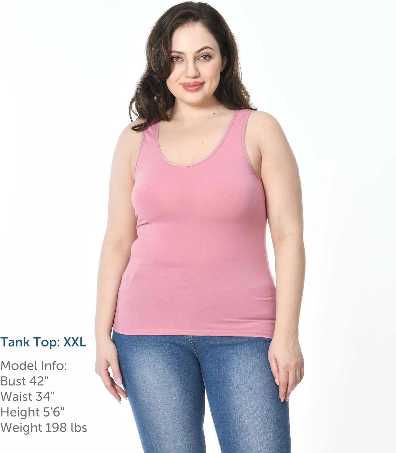 Comfneat Women's 4-Pack Slim-Fit Basic Tanks Cotton Casual Comfy Top Underwear Vests