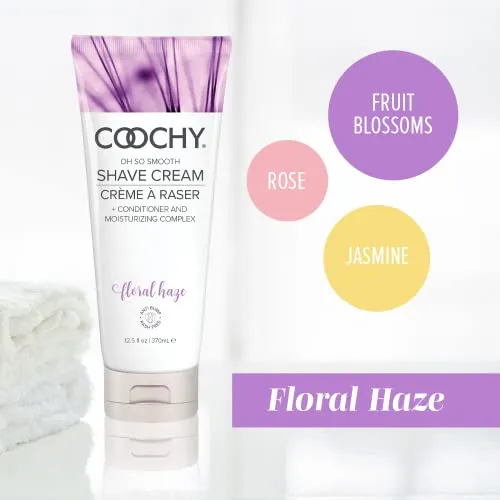 Coochy Intimate Shaving Cream | Shave Conditioner & Moisturizer for Face & Body | Ideal for Sensitive Skin Care, Anti-Bump | Floral Haze, 3.4 oz
