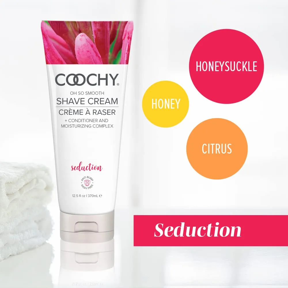 Coochy Intimate Shaving Cream | Shave Conditioner & Moisturizer for Face & Body | Ideal for Sensitive Skin Care, Anti-Bump | Seduction, 12.5 oz