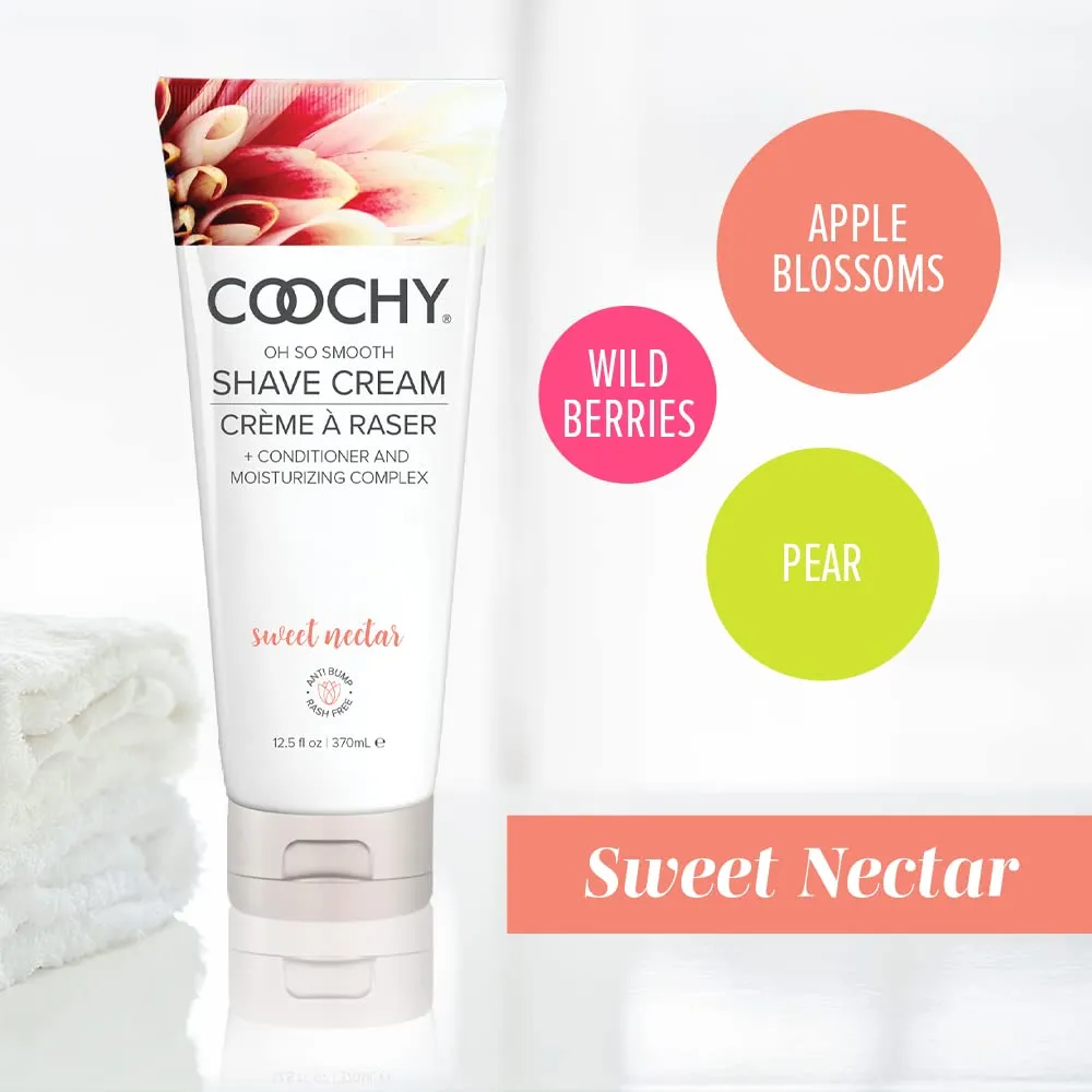 Coochy Intimate Shaving Cream | Shave Conditioner & Moisturizer for Face & Body | Ideal for Sensitive Skin Care, Anti-Bump | Sweet Nectar, 12.5 oz
