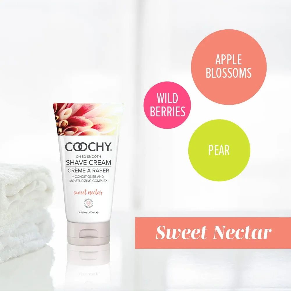 Coochy Intimate Shaving Cream | Shave Conditioner & Moisturizer for Face & Body | Ideal for Sensitive Skin Care, Anti-Bump | Sweet Nectar, 3.4 oz
