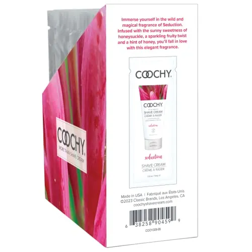 COOCHY Seduction Shave Cream .5 oz Honeysuckle/Citrus Foil - Display of 24