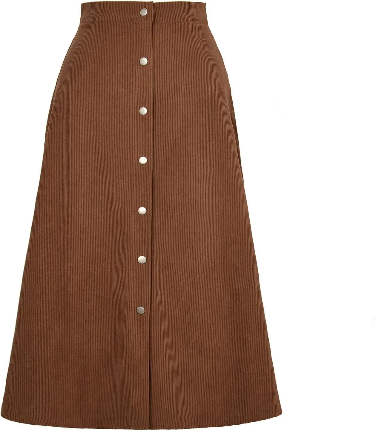 Corduroy Skirt Women High Waisted Suede Skirts Button Down A Line Midi Skirt Fall Winter Business Casual Long Skirts