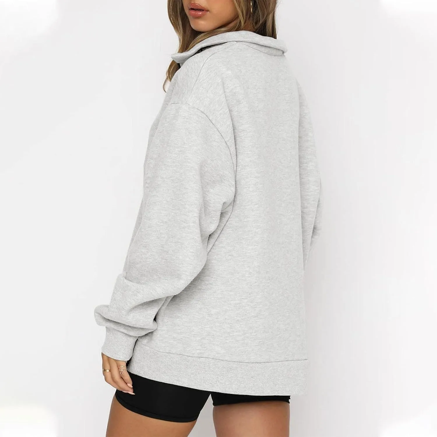 COTECRAM Women Oversized Sweatshirts Hoodies Half Quarter Zip Pullover Long Sleeve Sweaters Teen Girls Fall Y2k Clothes