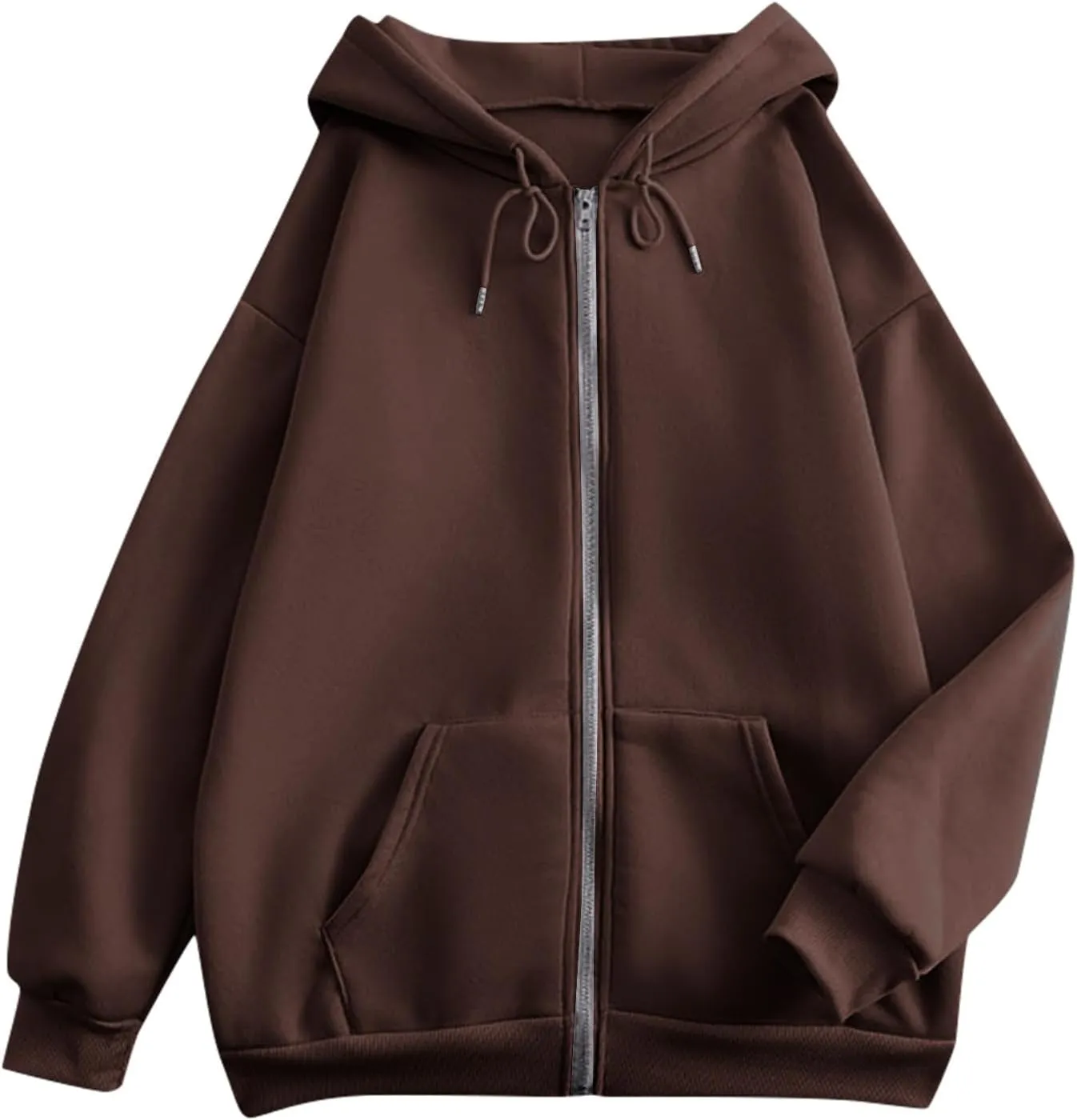 COTECRAM Women Zip Up Y2K Hoodie Fall Oversized Sweatshirts Casual Long Sleeve Drawstring Hooded Jacket 2024 Clothes