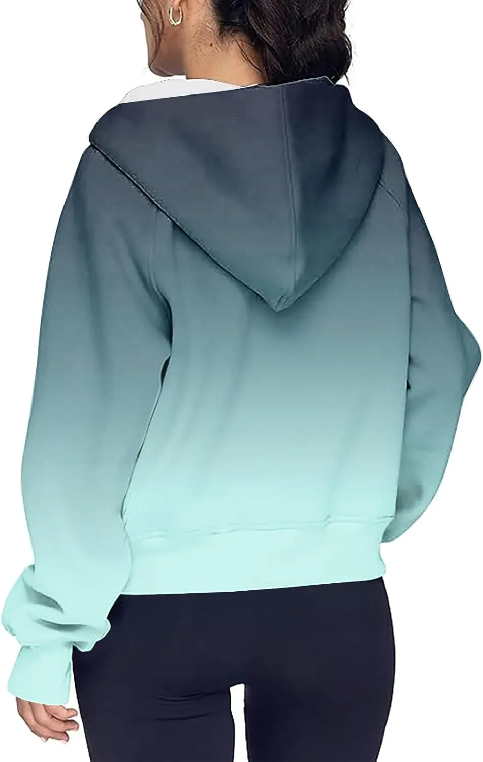 COTECRAM Womens Full Zip Up Hoodie Long Sleeve Oversized Graphic Sweatshirt Fall Jacket with Pockets Fashion Clothes 2024