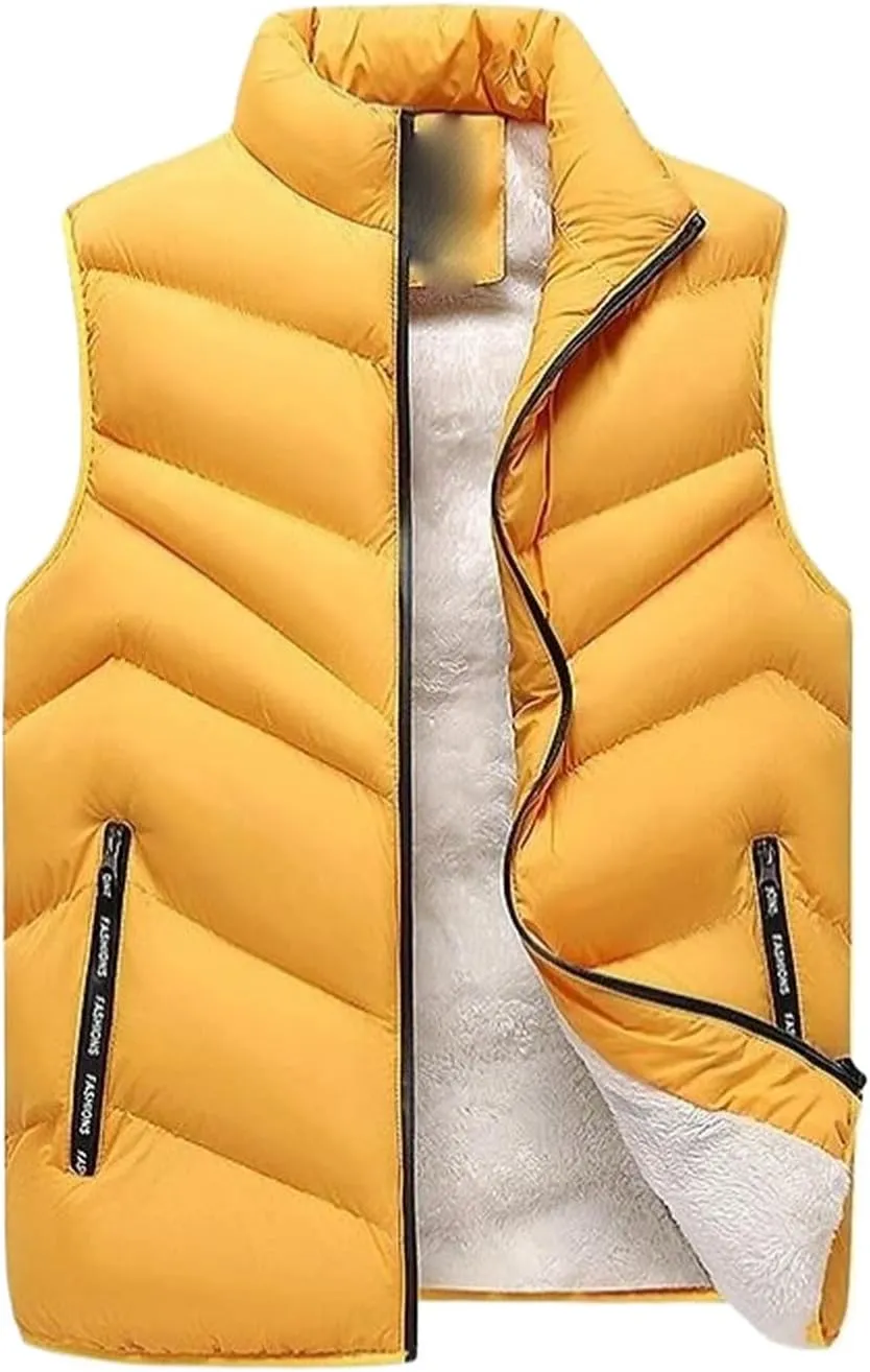 Cotton Padded Vest Jacket Men Puffer Jackets Sleeveless Coat Men Thicken Warm Casual Waistcoat Men Clothing Winter