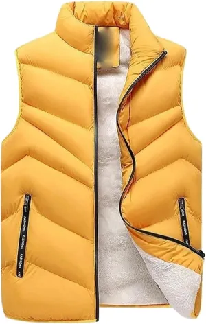 Cotton Padded Vest Jacket Men Puffer Jackets Sleeveless Coat Men Thicken Warm Casual Waistcoat Men Clothing Winter
