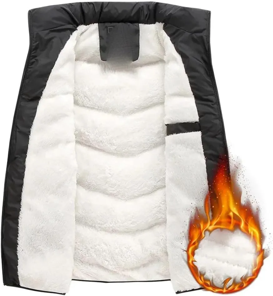Cotton Padded Vest Jacket Men Puffer Jackets Sleeveless Coat Men Thicken Warm Casual Waistcoat Men Clothing Winter