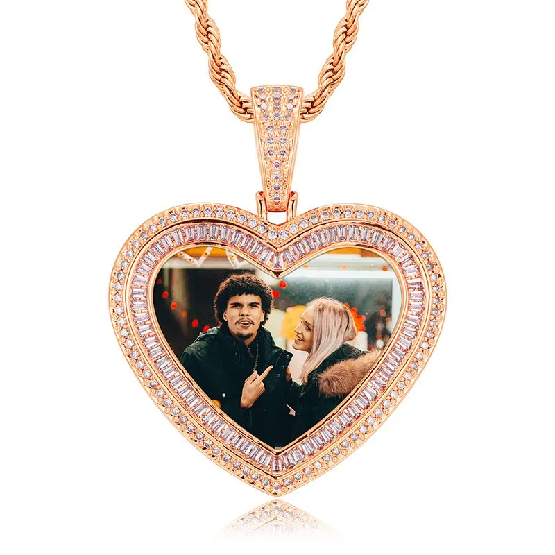 【Custom】double-layer heart shape Memory photo pendant