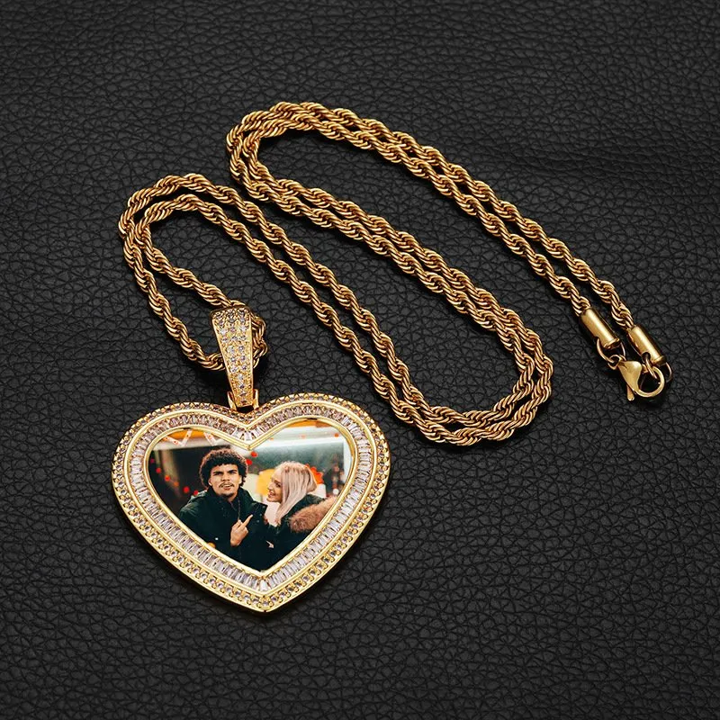 【Custom】double-layer heart shape Memory photo pendant