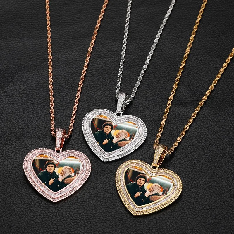 【Custom】double-layer heart shape Memory photo pendant