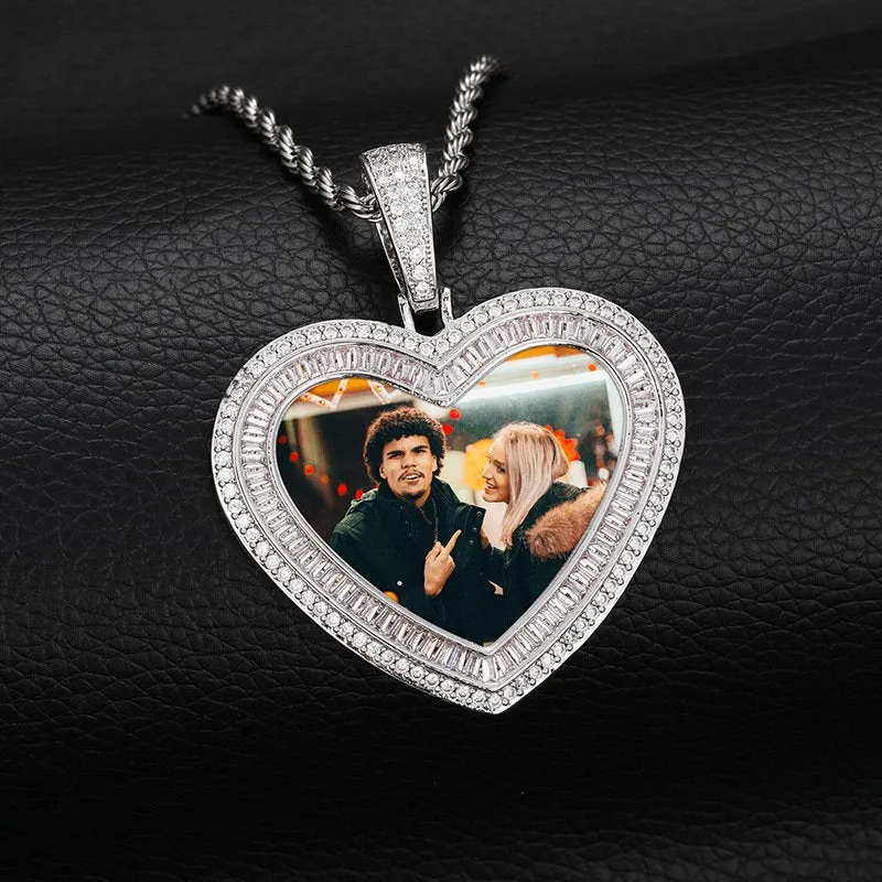 【Custom】double-layer heart shape Memory photo pendant
