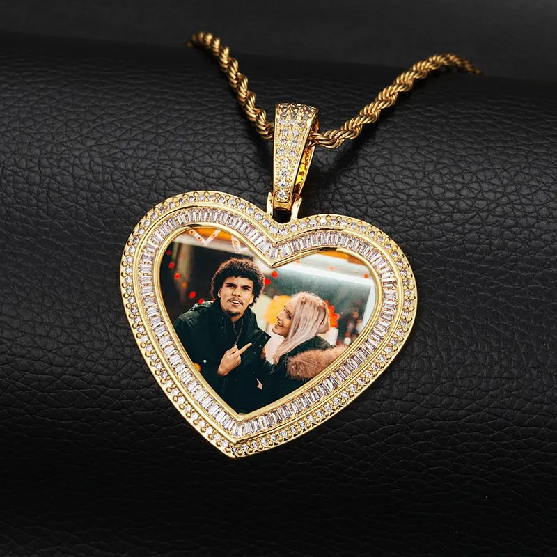 【Custom】double-layer heart shape Memory photo pendant