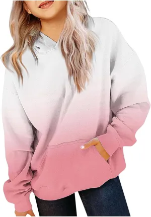 Cute Hoodies for Teen Girls Trendy Preppy Hoodies Y2k Sweatshirts Oversized Long Sleeve Shirts Casual Tie-Dye Outfits