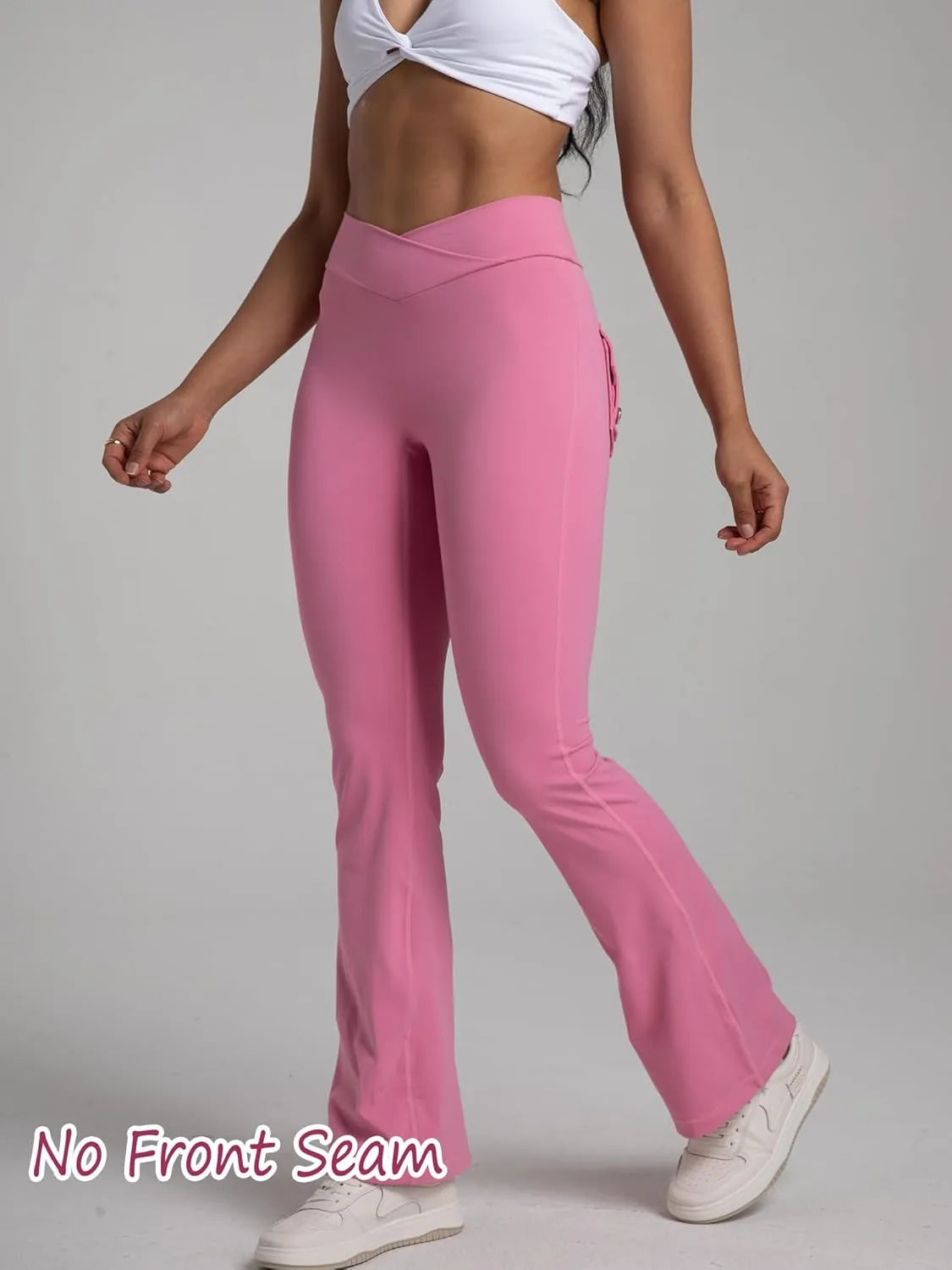 Danysu Flare Leggings with Pockets for Women Scrunch Butt Lifting Cargo Leggings V Waist Tummy Control Bootcut Yoga Pants