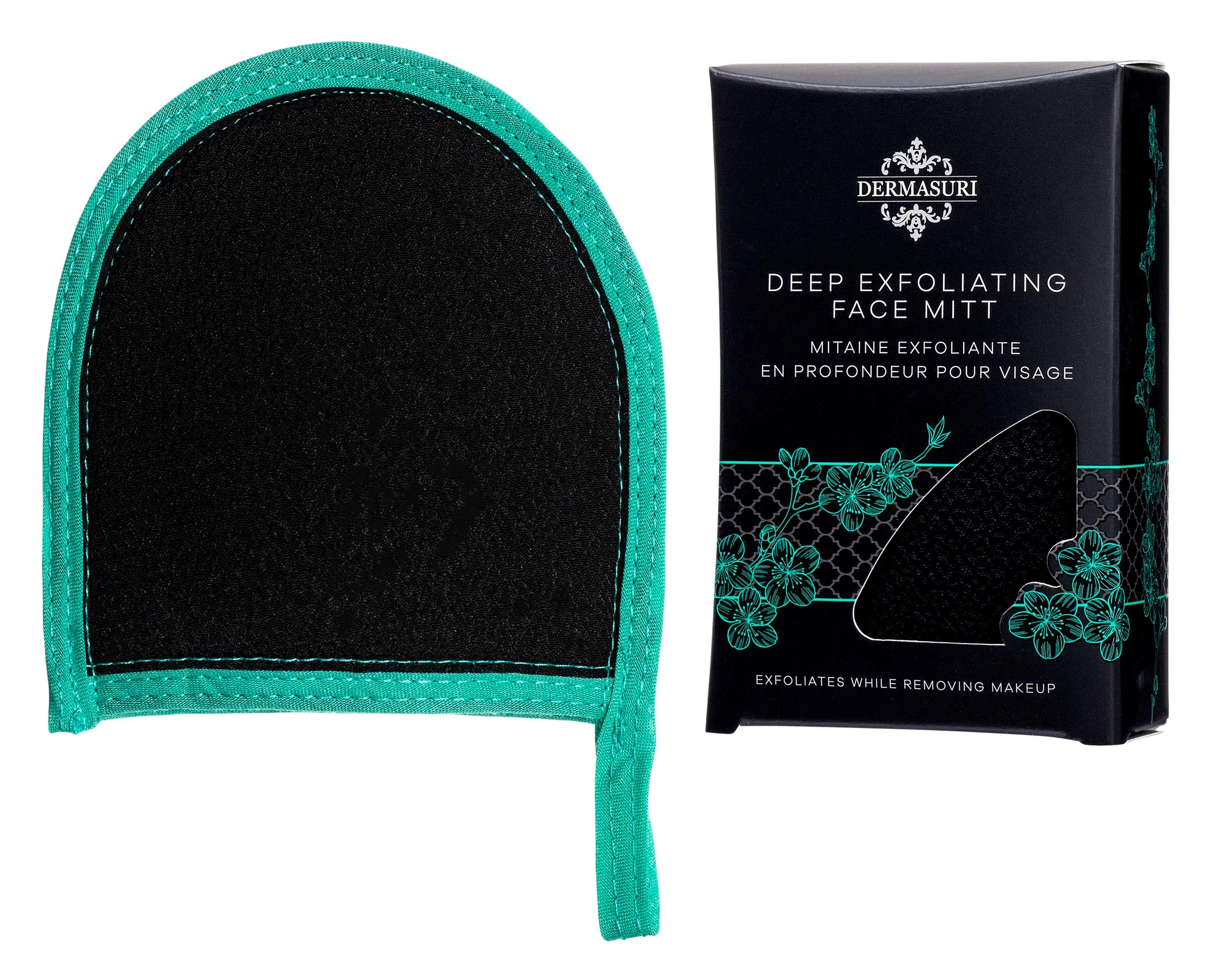 Dermasuri Deep Exfoliating Face Scrub and Body Scrub Mitt - Facial Scrub & Skin Cleanser - Part of the Best Skincare Kit for Women & Men - Cleanse Dead or Dry Skin - Exfoliator Face Scrub Tool