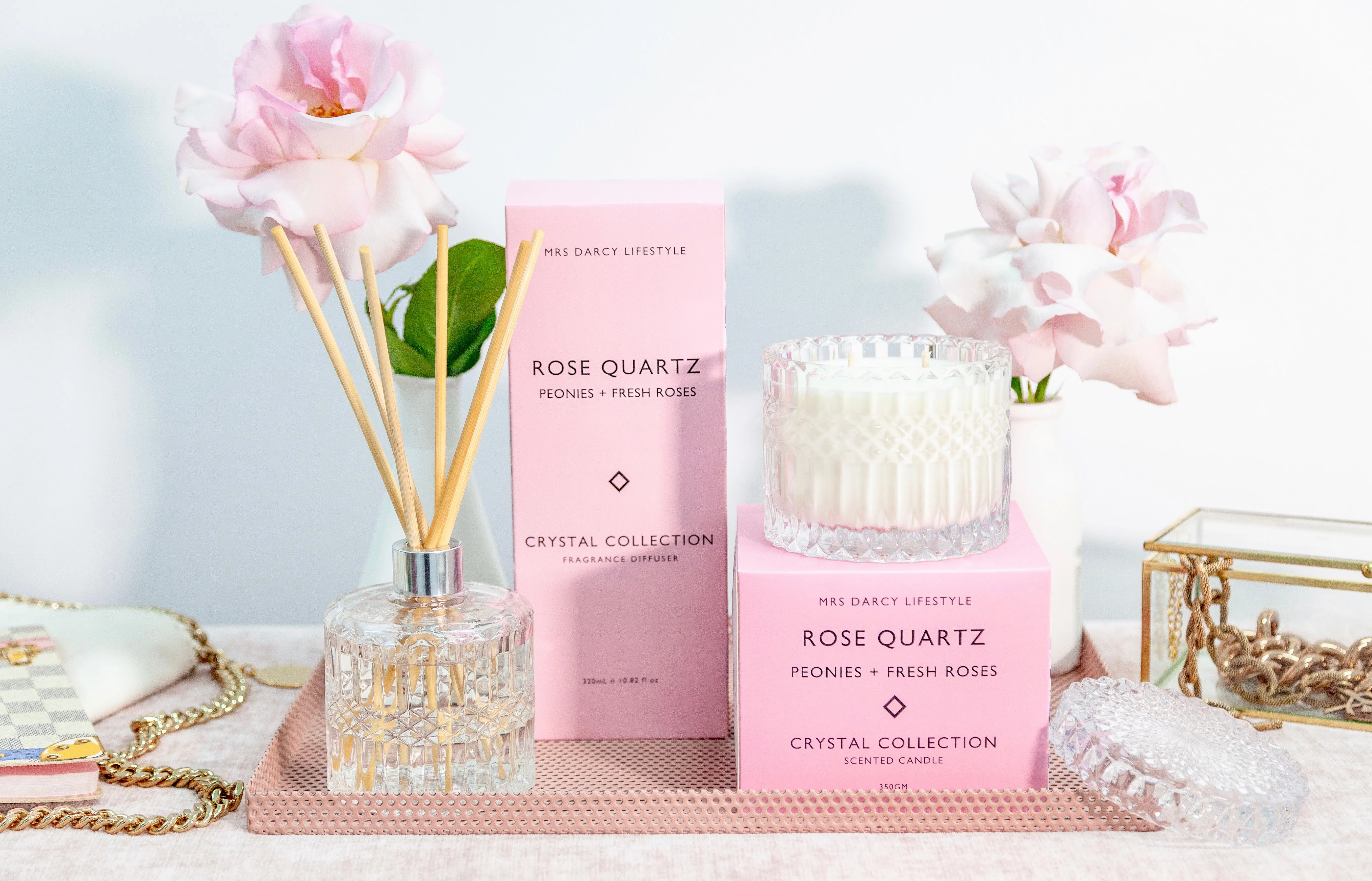 Diffuser - Rose Quartz - Peonies   Fresh Roses