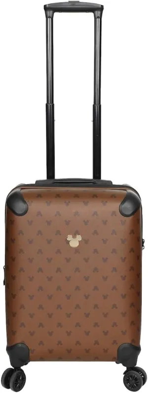 Disney Mickey Mouse Ears 22" Brown Rolling Luggage