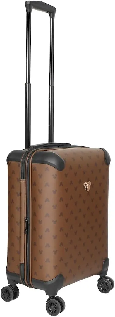 Disney Mickey Mouse Ears 22" Brown Rolling Luggage