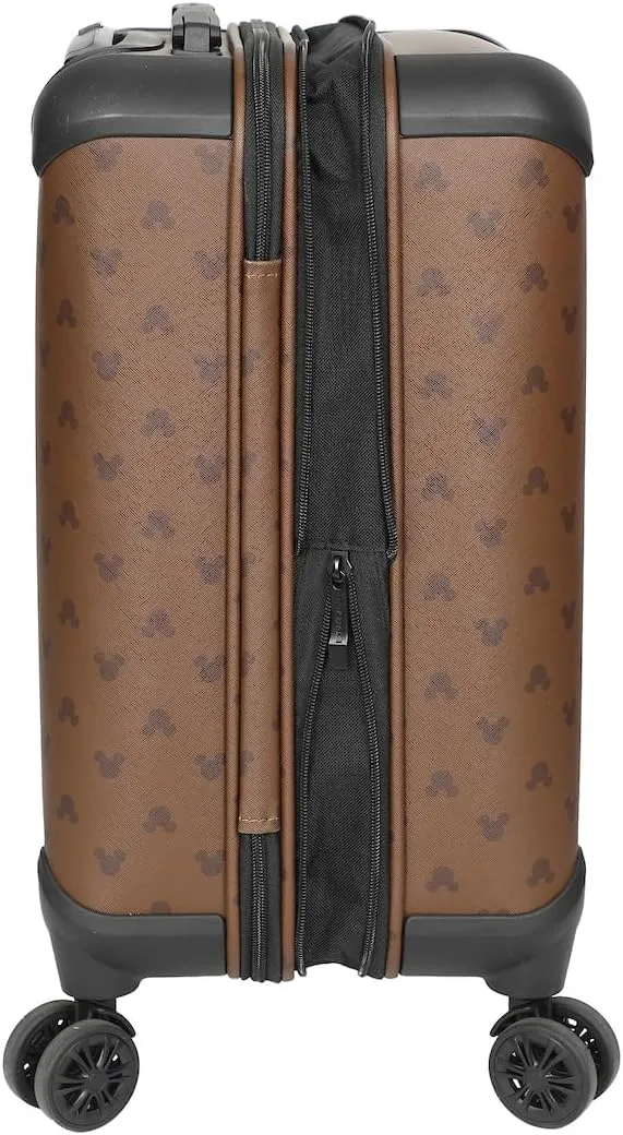Disney Mickey Mouse Ears 22" Brown Rolling Luggage