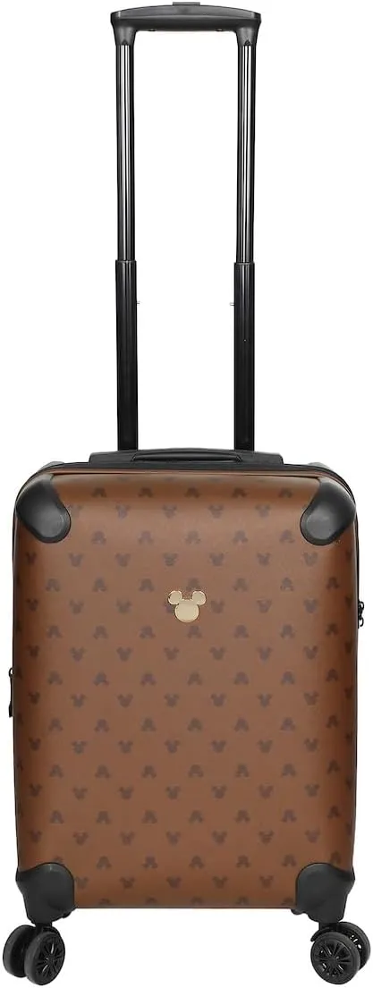 Disney Mickey Mouse Ears 22" Brown Rolling Luggage