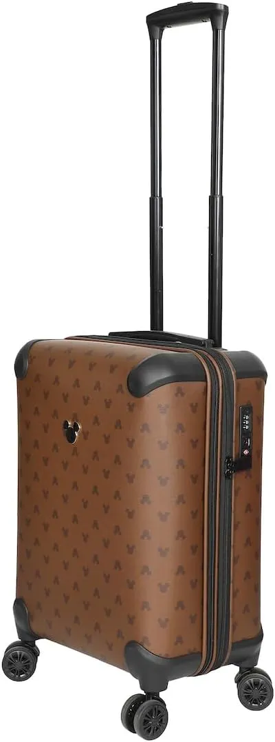 Disney Mickey Mouse Ears 22" Brown Rolling Luggage