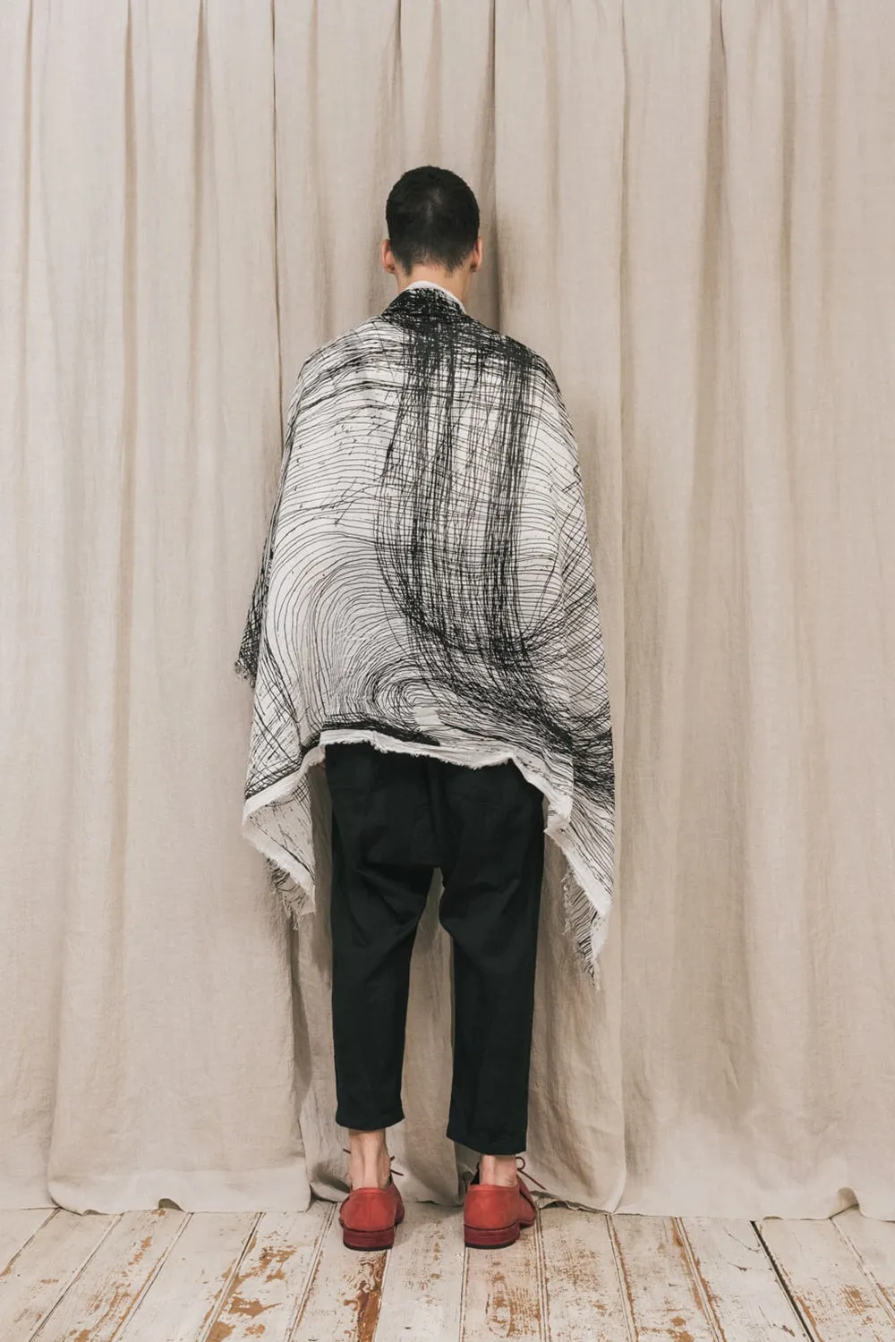 DISTORTION3 "Momoko Nakagawa" Print Stole Black