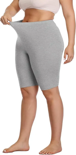 DITSONEO Plus Size Short Leggings for Women Sport Capris Knee Length Leggings Yoga Workout Gym Mid Thigh Shorts Under Dress