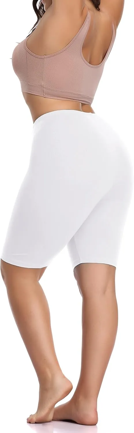 DITSONEO Plus Size Short Leggings for Women Sport Capris Knee Length Leggings Yoga Workout Gym Mid Thigh Shorts Under Dress