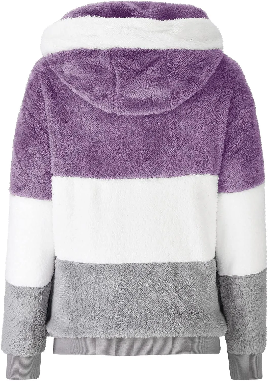 DOLKFU Women Oversized Winter Coat Jacket Zip Up Hooded Coats Shaggy Fleece Open Front Jackets Thick Sherpa Lined Warm Tops