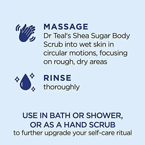 Dr Teal's Shea Sugar Scrub Trial Pack, Rose, Shea Butter, Citrus 19 oz (Pack of 3) (Packaging May Vary)
