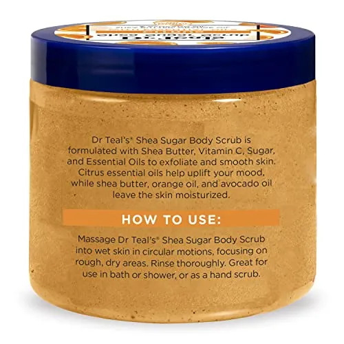 Dr Teal's Shea Sugar Scrub Trial Pack, Rose, Shea Butter, Citrus 19 oz (Pack of 3) (Packaging May Vary)