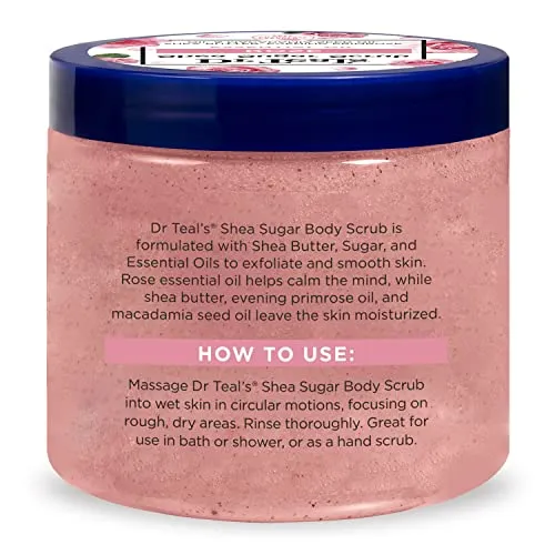 Dr Teal's Shea Sugar Scrub Trial Pack, Rose, Shea Butter, Citrus 19 oz (Pack of 3) (Packaging May Vary)