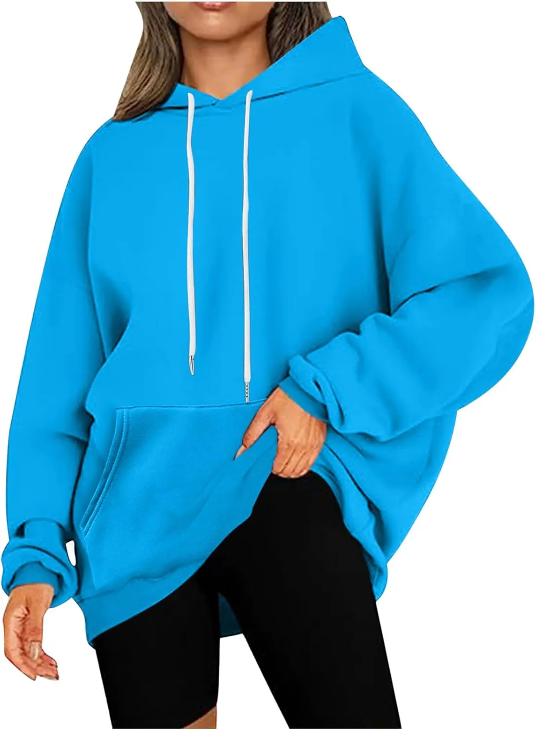 Drawstring Hoodies For Women Fall 2023 Trendy Teen Girls Long Sleeve Oversized Hooded Sweatshirt Pullover y2k Clothes