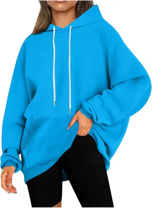 Drawstring Hoodies For Women Fall 2023 Trendy Teen Girls Long Sleeve Oversized Hooded Sweatshirt Pullover y2k Clothes