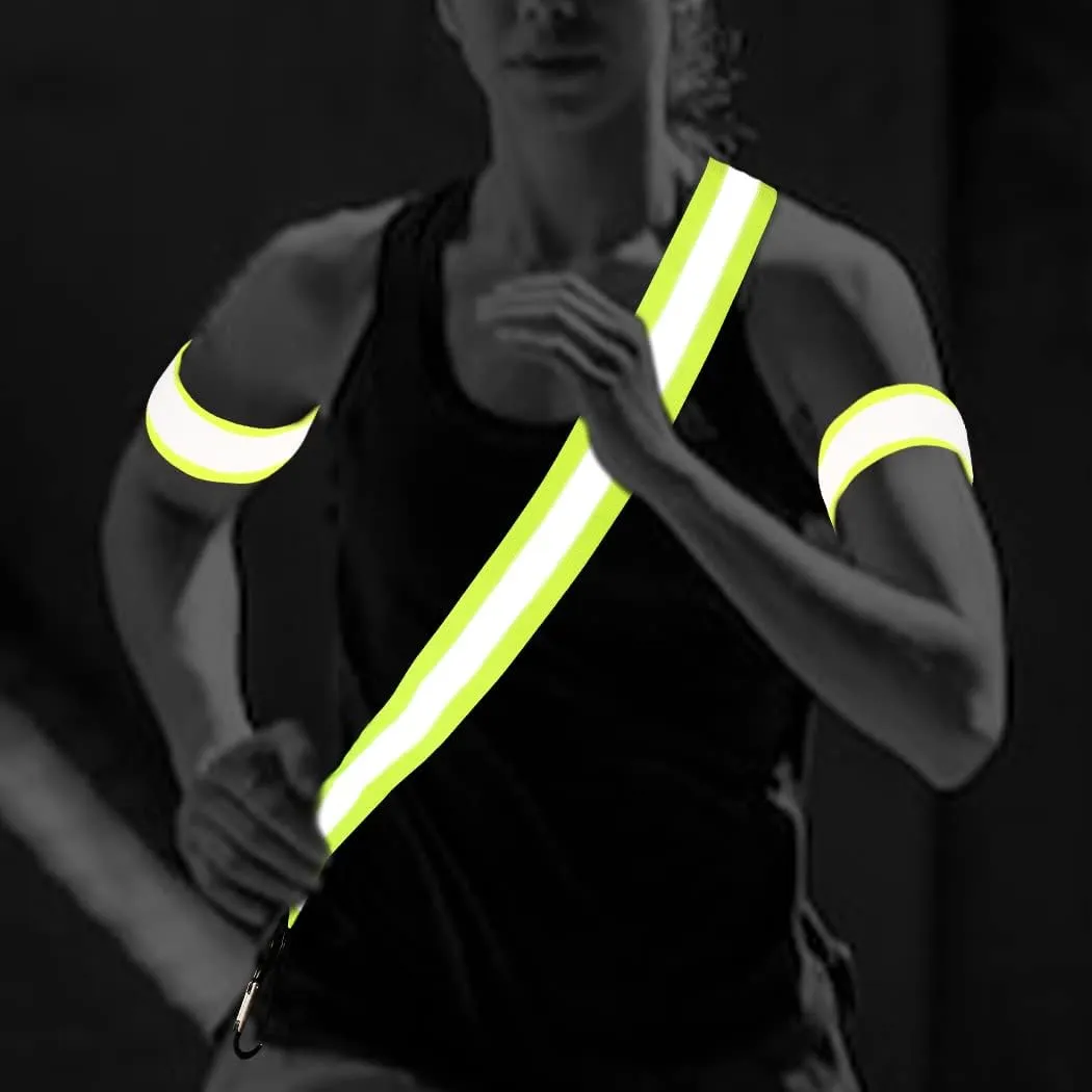 DRESBE Reflective Vest Gear Unisex Warning Vests Adjustable Laser Safety Band for Night Running Cycling Jogging Walking