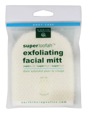 Earth Therapeutics Superloofah Exfoliating Facial Mitt, 1 Ea, 1count