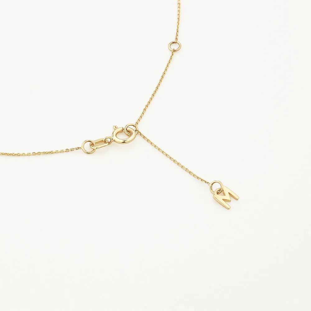 Engravable Sliding Triple Button Necklace in 10k Gold