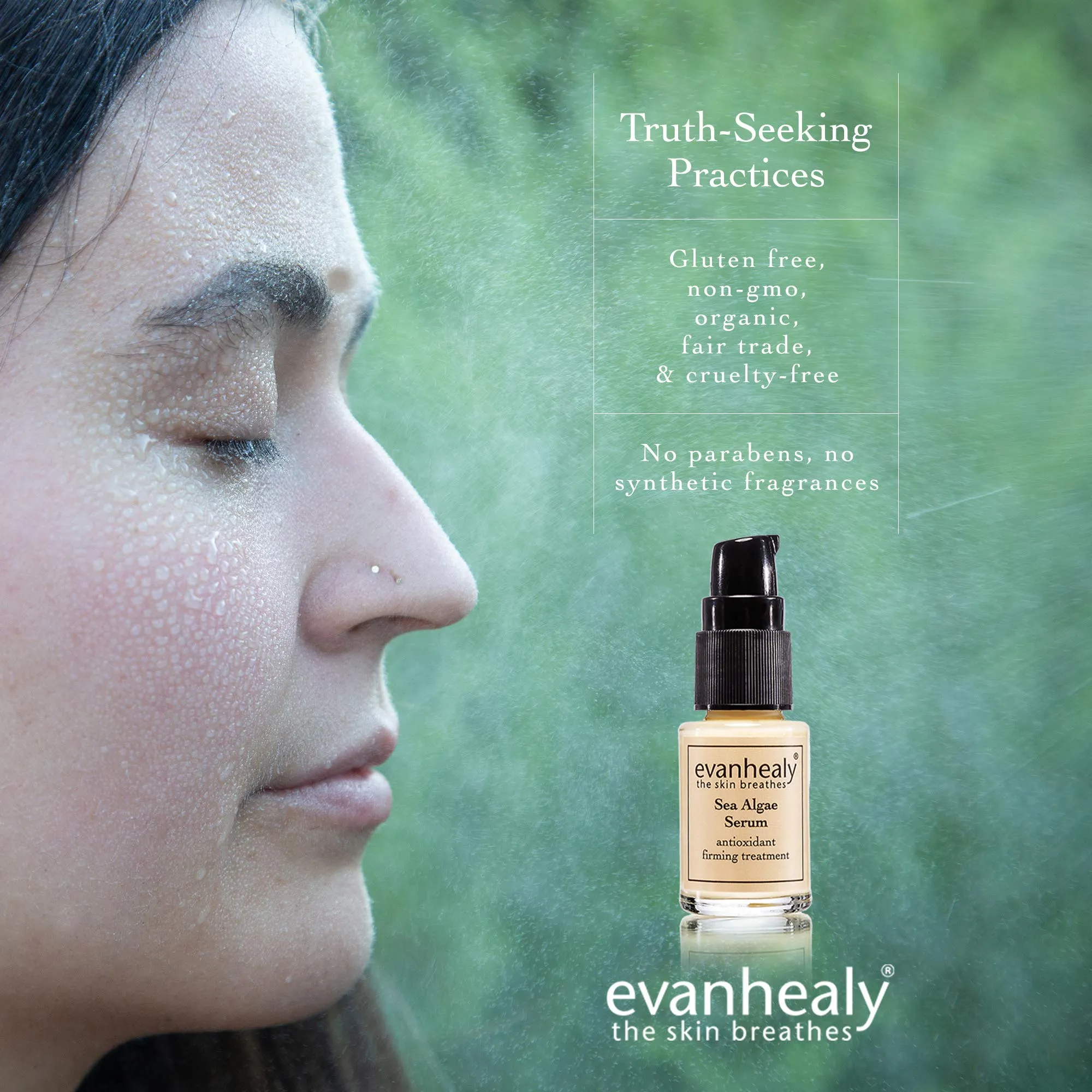 evanhealy Sea Algae Anti Wrinkle Serum for Sensitive Skin | Lightweight Firming Face Serum Anti Aging | Facial Serum with Hyaluronic Acid & Botanical Extracts