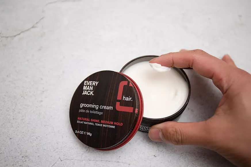 Every Man Jack Hair Styling Grooming Cream | Casual Hold For Most Hair Lengths, Naturally Derived, Cruelty-Free Mens Styling Cream | 3.4-ounce Twin Pack - 2 tins